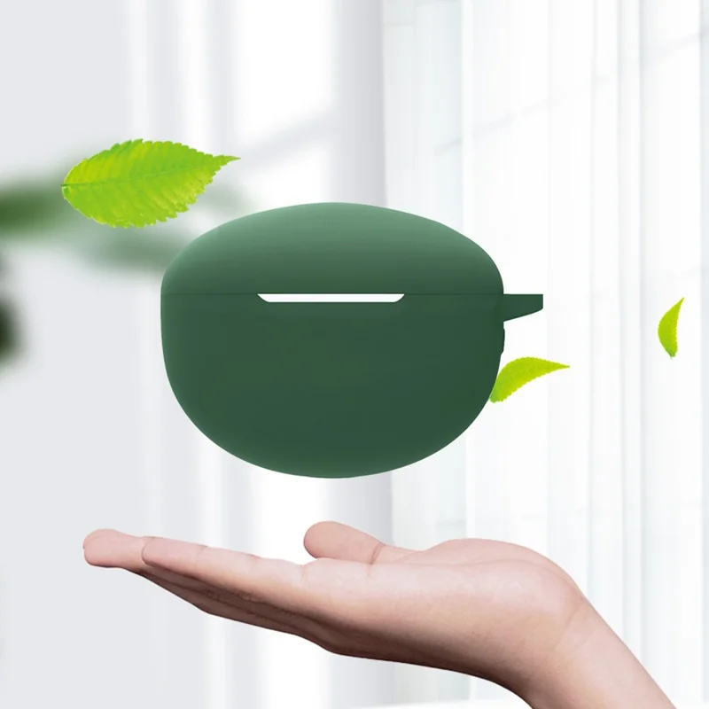 For Huawei FreeBuds 4i Bluetooth-compatible Earphone Silicone Case Anti-drop Cover with Hanging Buckle - White