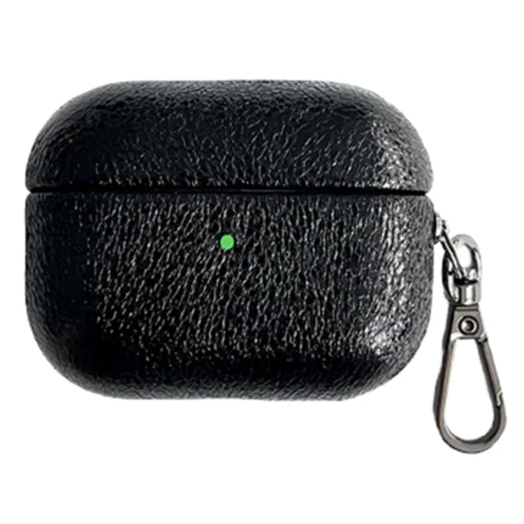 Pour Apple AirPods Pro Étui en cuir à texture fendue Étui de chargement d'écouteurs - Noir