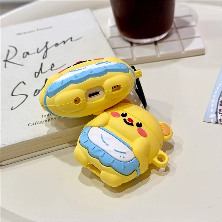 Para o caso da Apple AirPods Pro / Pro 2 Bluetooth Earphone Protective Sleeve Cute Apron Bear Design