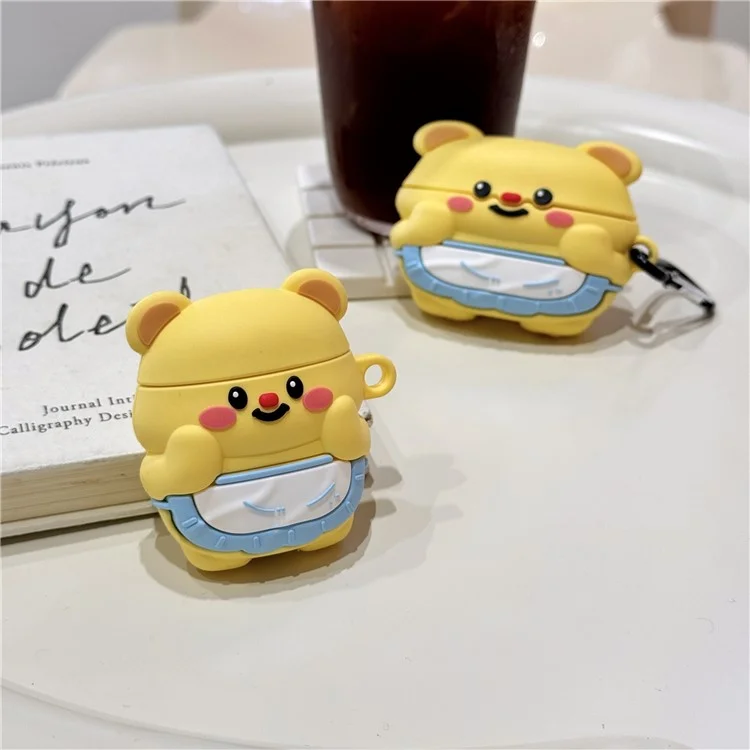 Para Apple AirPods 3 Cartoon Apron Bear Bluetooth Earphone Protective Cover Silicone Case