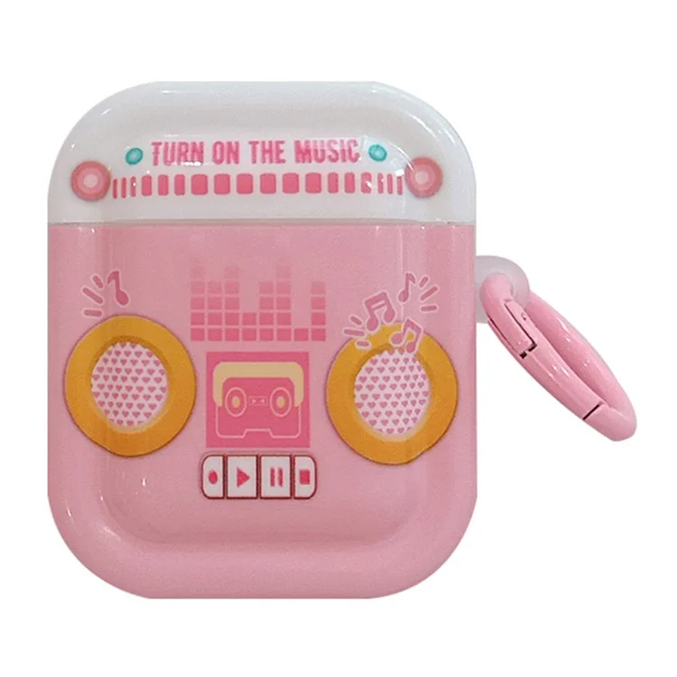 Para AirPods da Apple com Case de Carregamento (2016) / (2019) / AirPods com Case de Carregamento Sem Fio (2019) Capa Protetora Retro TPU - Rosa