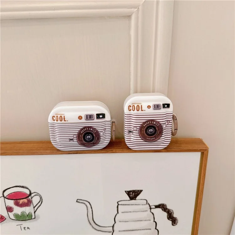 Para AirPods da Apple com Case de Carregamento (2016) / (2019) / AirPods com Case de Carregamento Sem Fio (2019) Capa Protetora Retro TPU - Rosa