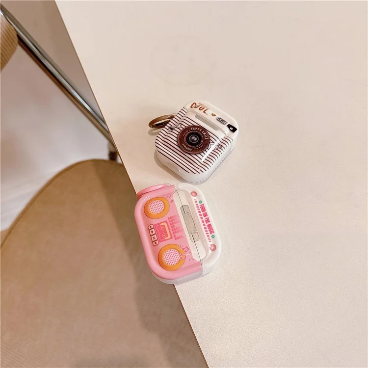 Для Apple AirPods 3 Retro TPU Защитный Чехол IMD Мастерство Наушники Раковина - Белый