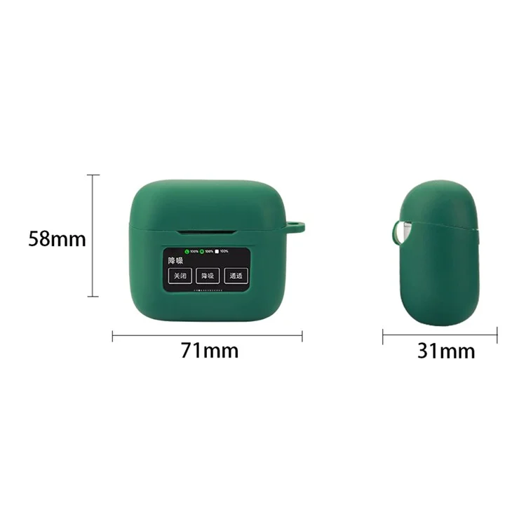 Dust Cover for Viken V8 Wireless Bluetooth Earphones Silicone Case with Anti-lost Buckle - Dark Blue