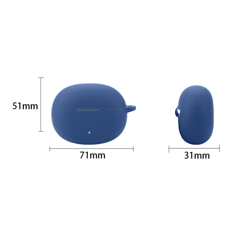 For Realme Buds T110 Protective Case Silicone Anti-Lost Earphone Cover with Buckle - Black