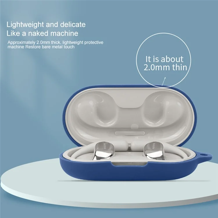 Per custodia protettiva Xiaomi OWS Earphone Cover, in silicone con fibbia - Blu scuro