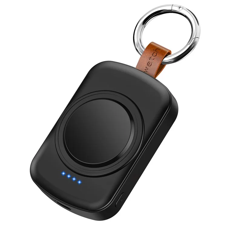 X27 For Samsung Galaxy Watch 6 / Watch 5 / Watch 4 40mm 44mm Magnetic Wireless Charger Power Bank with Keychain - Black