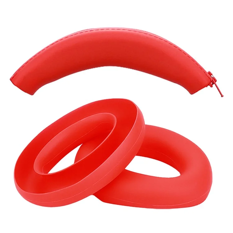 Para Sony ULT WEAR WH-ULT900N Silicone Head Beam Sleeve + Headphone Earpad Covers Set - Vermelho
