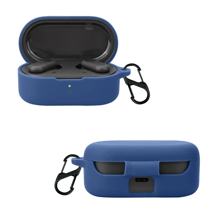 Für Oppo Enco Buds2 Pro Case Soft Silikon Anti-Lost Kopfhörerschutz mit Schnalle - Dunkelblau