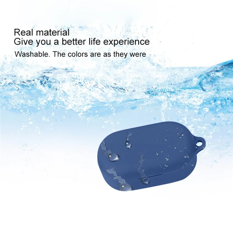 Für Oppo Enco Buds2 Pro Case Soft Silikon Anti-Lost Kopfhörerschutz mit Schnalle - Dunkelblau