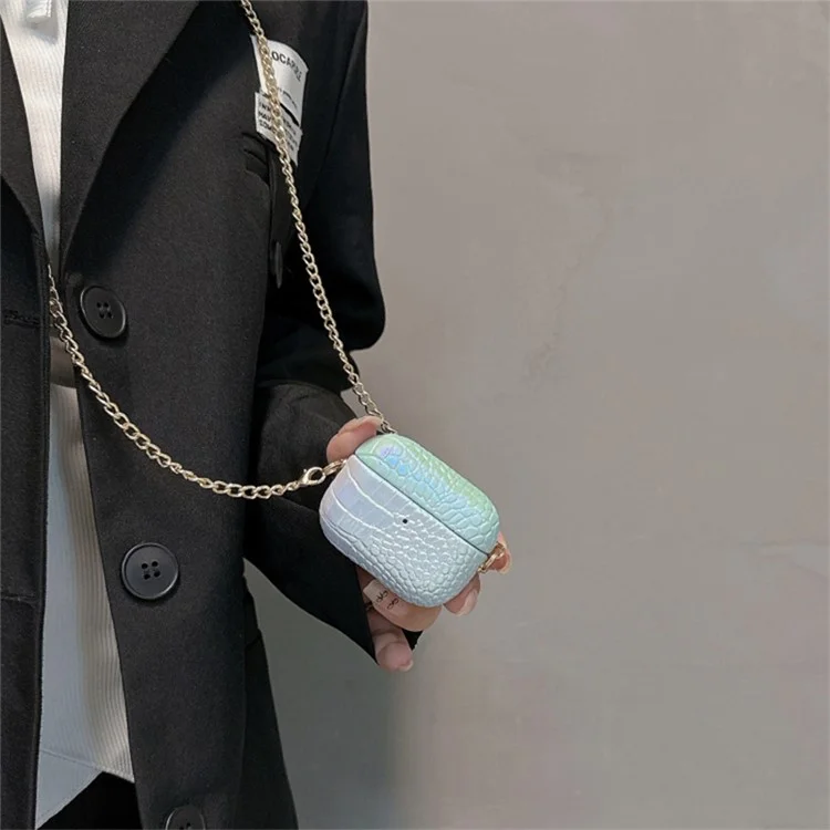 Pour Airpods Pro 2 Bluetooth Casque Étui Coloré En Cuir PU+PC Étui De Chargement - Pourpre