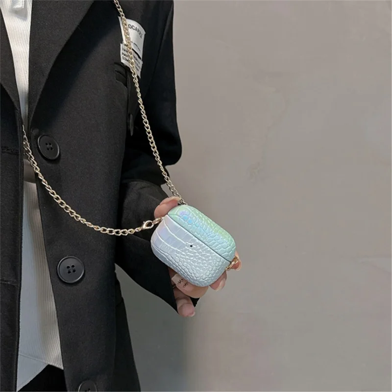 Для AirPods Pro 2 Bluetooth Earphone Case Colorful PU Leather+PC Shell Charging Bin Sleeve - Rose Gold