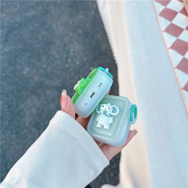 For Apple Airpods with Wireless Charging Case (2019) / AirPods with Charging Case (2019) (2016) Sleeve TPU Cover - Crocodile