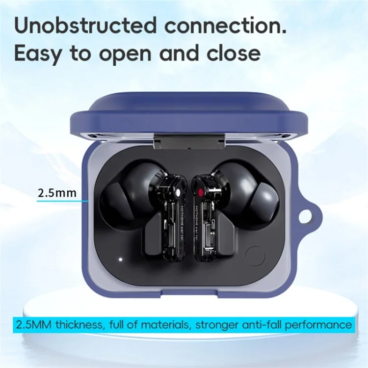 For Nothing Ear (A) Earphone Cover Protection Sleeve Silicone Case - Blue