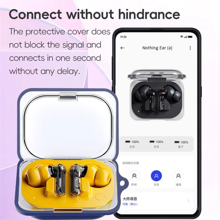 For Nothing Ear (A) Earphone Cover Protection Sleeve Silicone Case - Blue