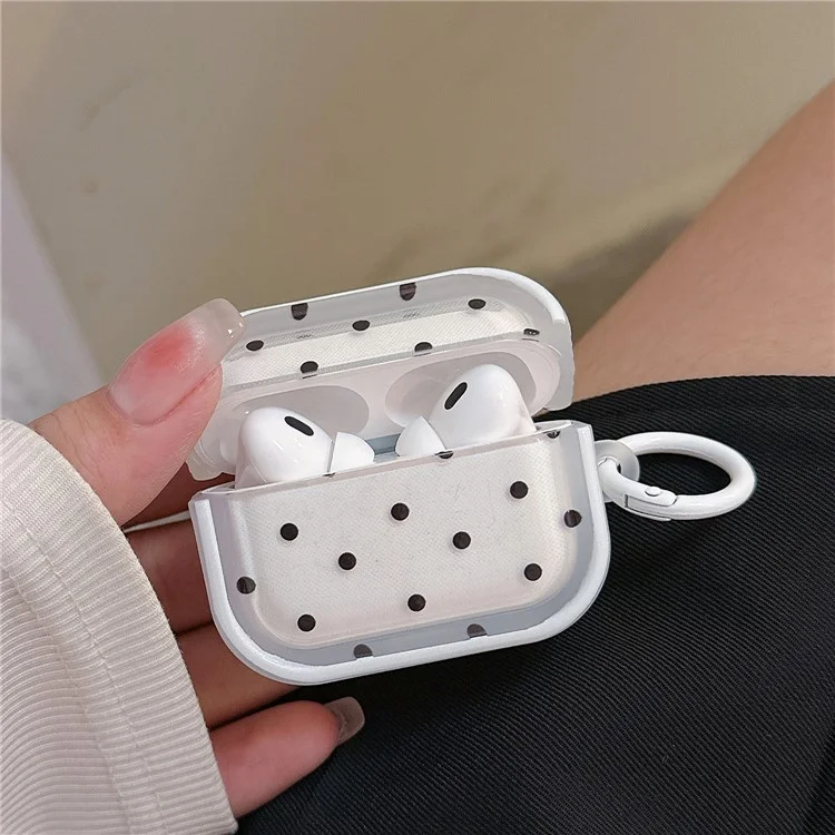 For Apple Airpods Pro 2 / Pro Bluetooth-compatible Earphone Case Fresh Pattern TPU Protective Cover with Ring Buckle - Dot