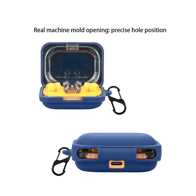 For Nothing Ear (A) Soft Silicone Case Anti-Lost Earphone Protective Cover with Buckle - Dark Blue