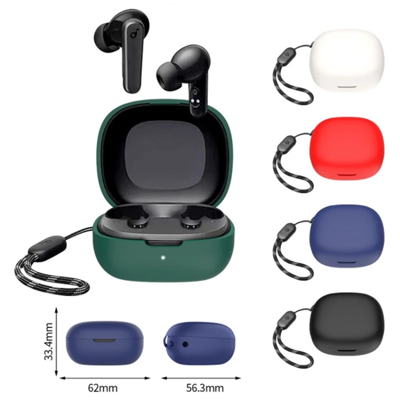 For Anker Soundcore R50i / P20i Silicone Cover Bluetooth-compatible Earphone Charging Case Sleeve - Blackish Green