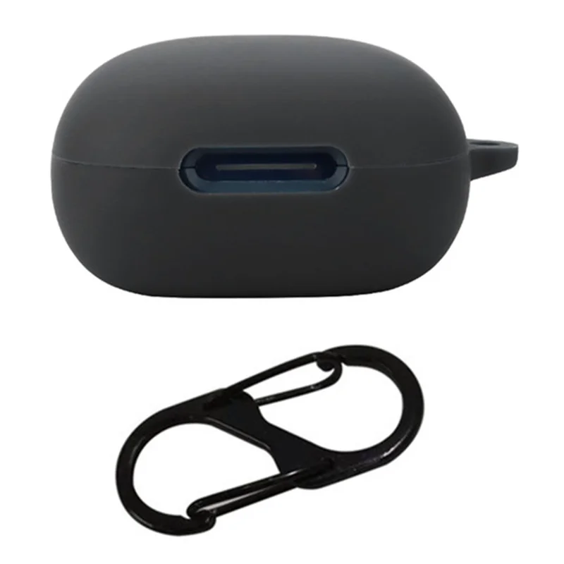 For Anker Soundcore P40i Silicone Cover Bluetooth-compatible Earphone Protective Sleeve with Anti-lost Buckle - Black