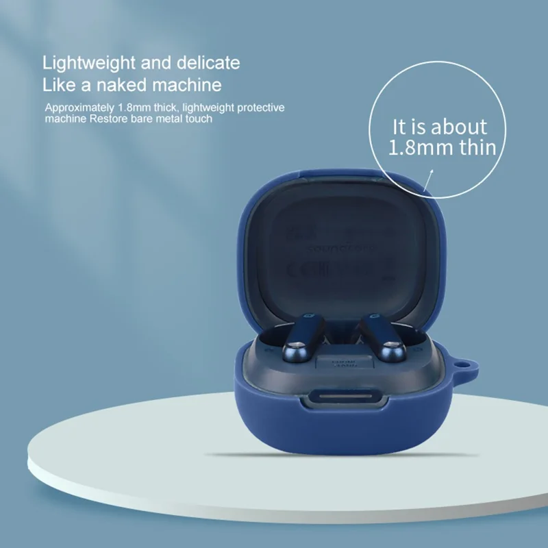 For Anker Soundcore P40i Silicone Cover Bluetooth-compatible Earphone Protective Sleeve with Anti-lost Buckle - Red