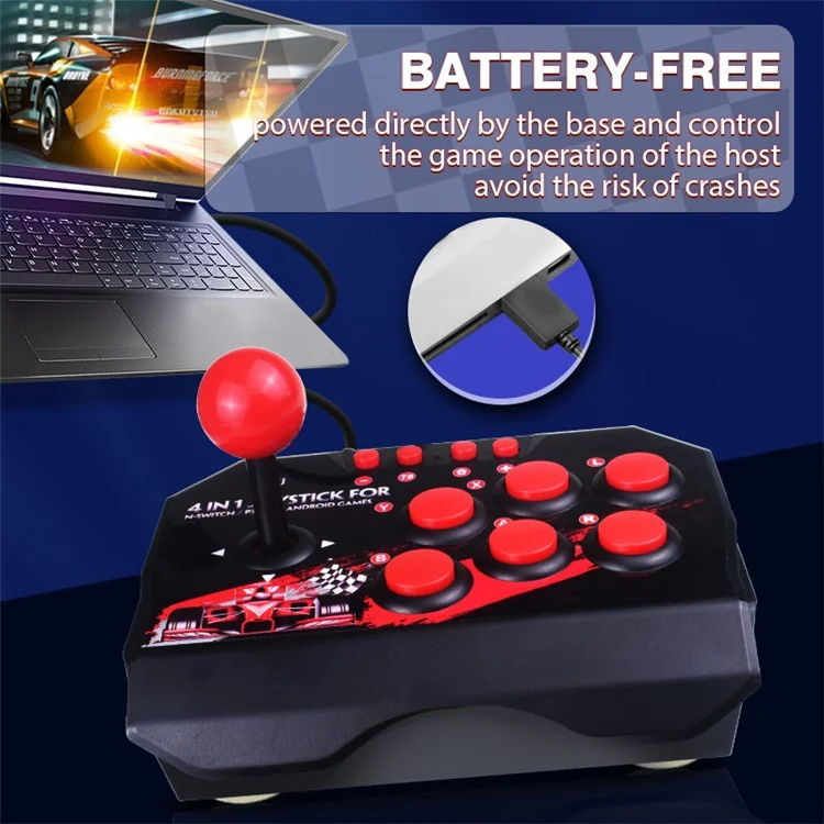 DATA FROG For Nintendo Switch / PS3 / PC / Android Retro Arcade Station Fighting Stick Game Joystick Controller USB Wired Rocker