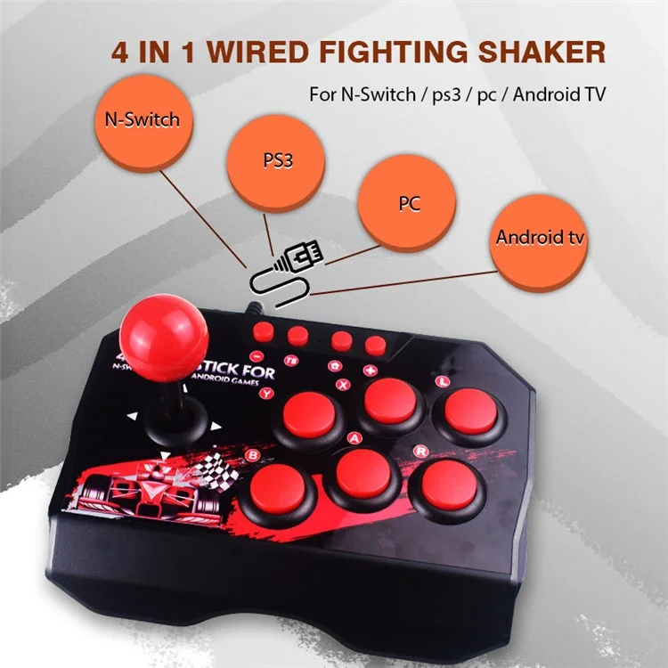 DATA FROG For Nintendo Switch / PS3 / PC / Android Retro Arcade Station Fighting Stick Game Joystick Controller USB Wired Rocker