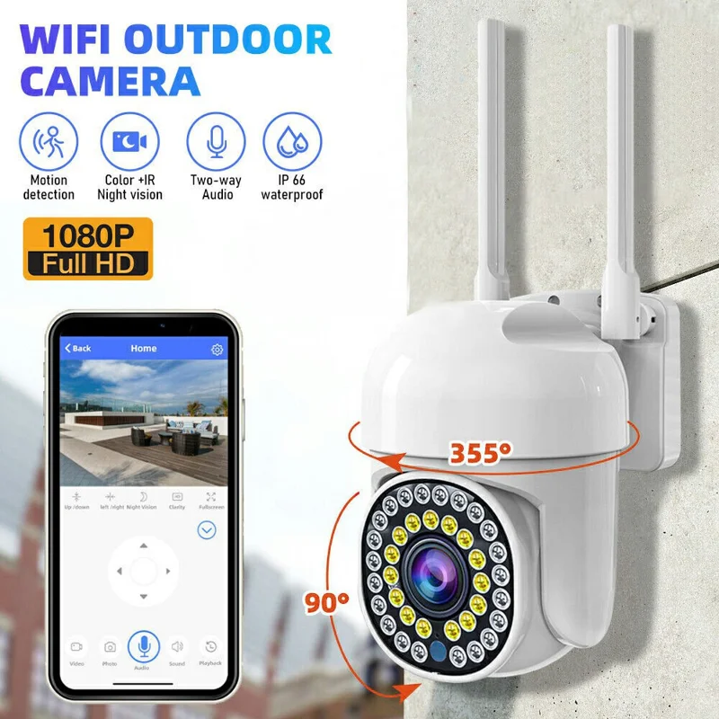 Q1 HD Night Vision Motion Detection Camera Indoor Outdoor WiFi Waterproof Surveillance Camera - US Plug