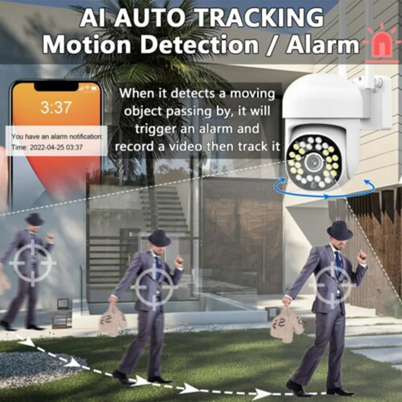 Q1 HD Night Vision Motion Detection Camera Indoor Outdoor WiFi Waterproof Surveillance Camera - US Plug