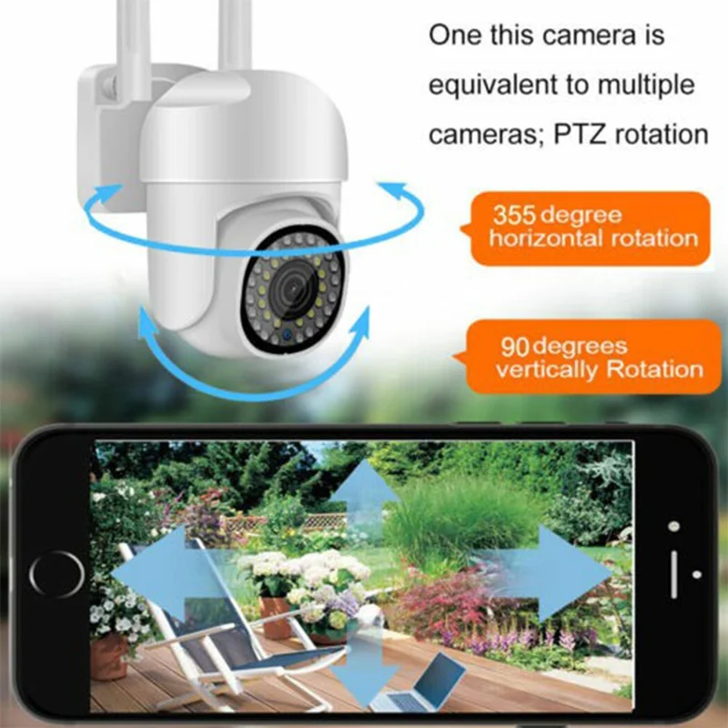 Q1 HD Night Vision Motion Detection Camera Indoor Outdoor WiFi Waterproof Surveillance Camera - US Plug