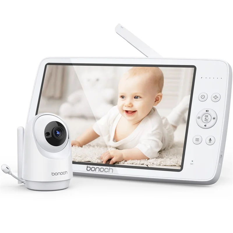 Bonoch BBM07 Schermo da 10 Pollici Video Baby Monitor Con Fotocamera da 720p, Discorsi a Due Vie - Plug