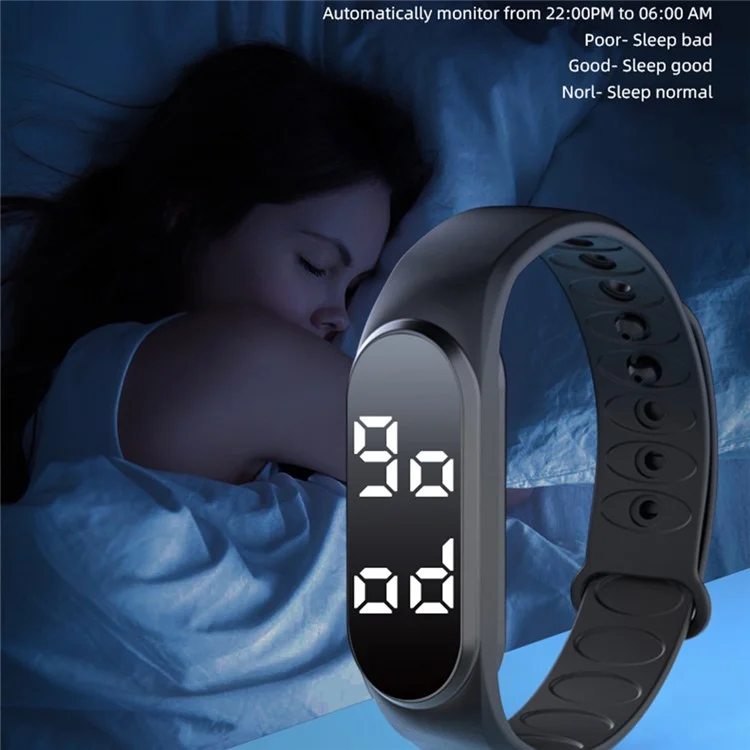 CD2-UD Sports Wristband Countdown Stopwatch Sleep Monitoring Alarm Pedometer Bracelet - Grey
