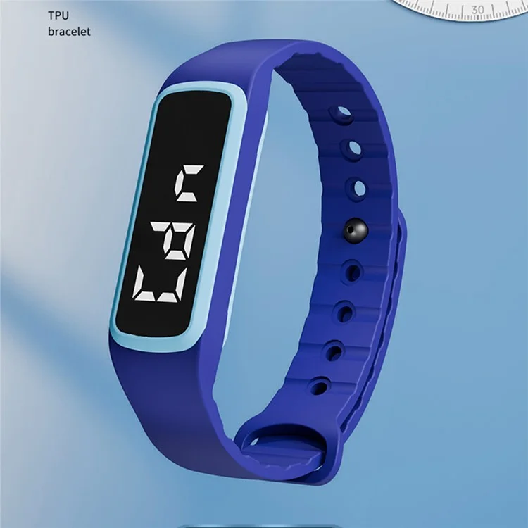 CD5-UD Pedometer Sports Wristband Sleep Monitoring Countdown Stopwatch Alarm Bracelet - Baby Blue