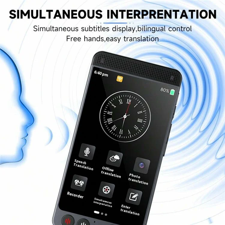 D21 142 lingue Traduttore smart da 4,0 pollici Traduttore portatile offline Interprete vocale
