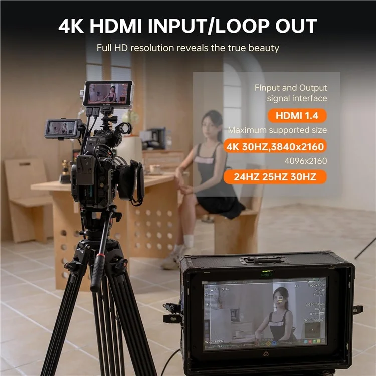 VILTROX DC-V1 Camera Field Monitor 5.5 Inch Touchscreen 400 Nits Wide Angle 3D LUT Waveform DSLR Camera Monitor