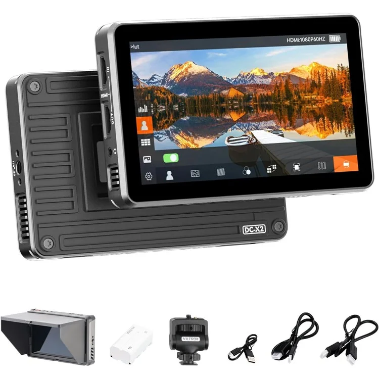 VILTROX DC-X2 6-Zoll-DSLR-Monitor 1920x1080P IPS 4K HD Durchschleifung Ein-/Ausgang für Kamera-Videoaufnahmen