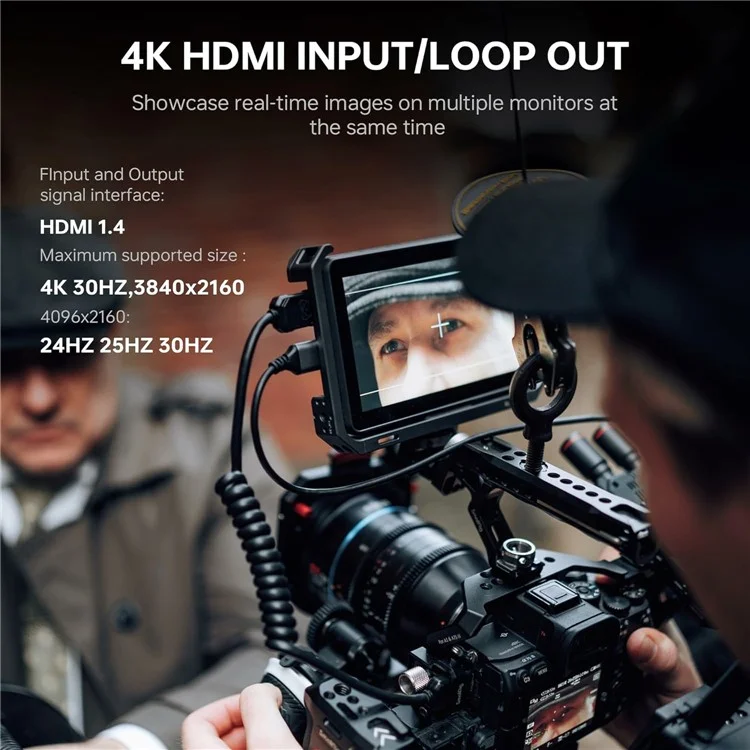 VILTROX DC-X2 6-Zoll-DSLR-Monitor 1920x1080P IPS 4K HD Durchschleifung Ein-/Ausgang für Kamera-Videoaufnahmen