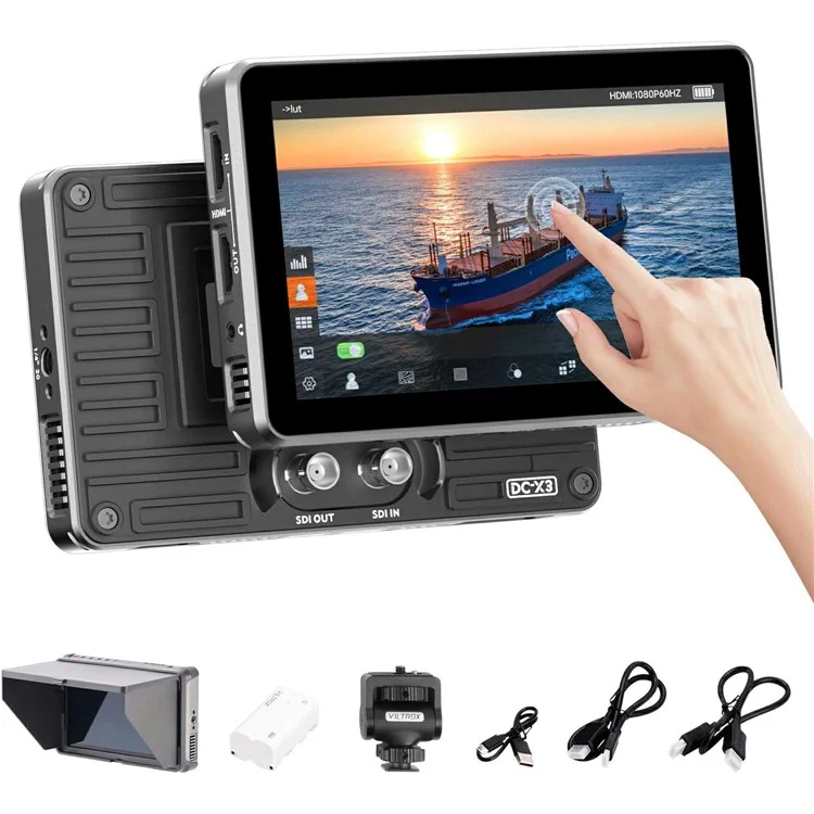 VILTROX DC-X3 DSLR-Kamera 6-Zoll-IPS-Touchscreen-Monitor 1920x1080 Full-HD 2000 Nits 3D-LUT-Display