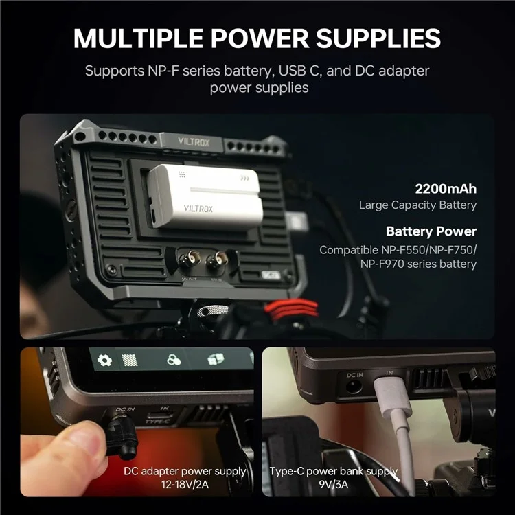 VILTROX DC-X3 DSLR-Kamera 6-Zoll-IPS-Touchscreen-Monitor 1920x1080 Full-HD 2000 Nits 3D-LUT-Display