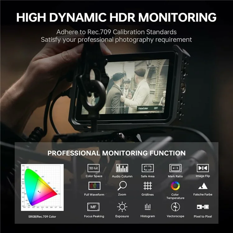 VILTROX DC-X3 DSLR-Kamera 6-Zoll-IPS-Touchscreen-Monitor 1920x1080 Full-HD 2000 Nits 3D-LUT-Display