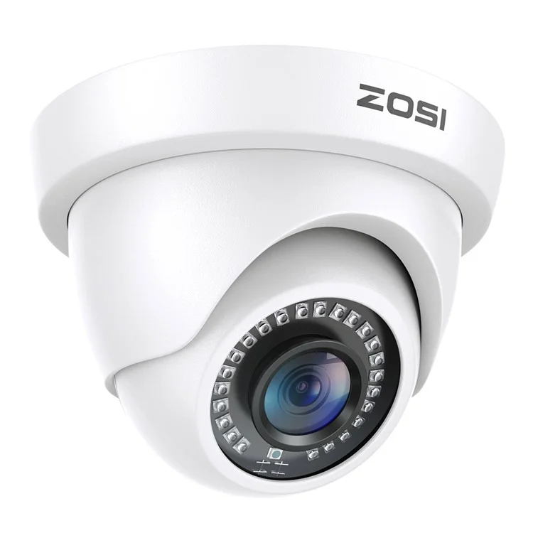 ZOSI 2MP 1920TVL Hybride 4 en 1 TVI CVI AHD CVBS Caméra de Sécurité 1080P HD Vision Nocturne Caméra de Surveillance - Blanc / Prise EU