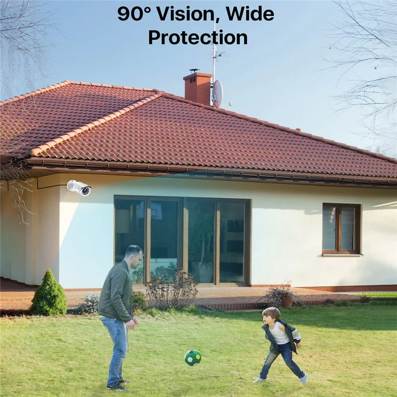 ZOSI 2MP 1080P Night Vision Security Camera 4 In 1 TVI / CVI / AHD / CVBS Surveillance Bullet Camera - White / EU Plug