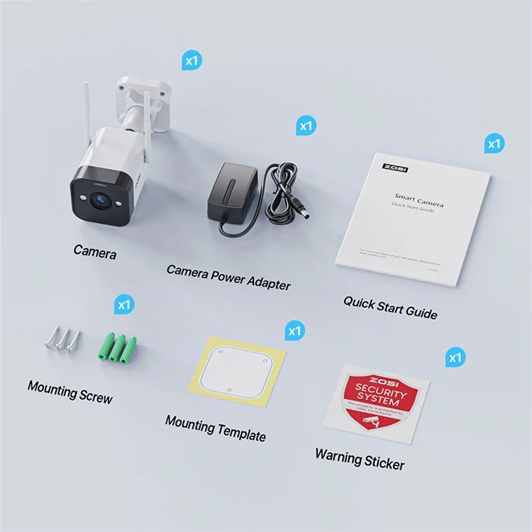 ZOSI WiFi Outdoor Security Camera 4MP Plug In Cam with Spotlight Sound Alarm Color Night Vision 2 Way Audio - EU Plug