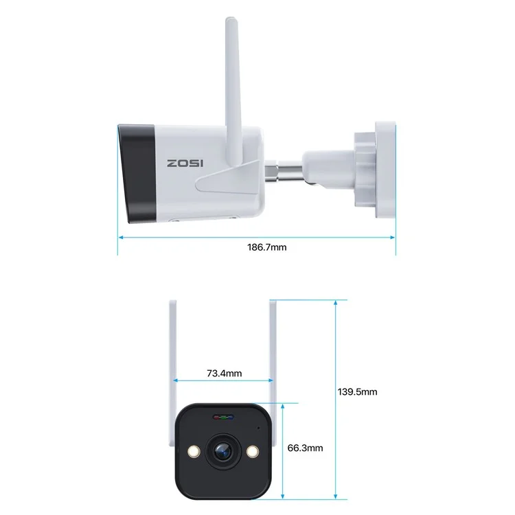 ZOSI WiFi Outdoor Security Camera 4MP Plug In Cam with Spotlight Sound Alarm Color Night Vision 2 Way Audio - EU Plug