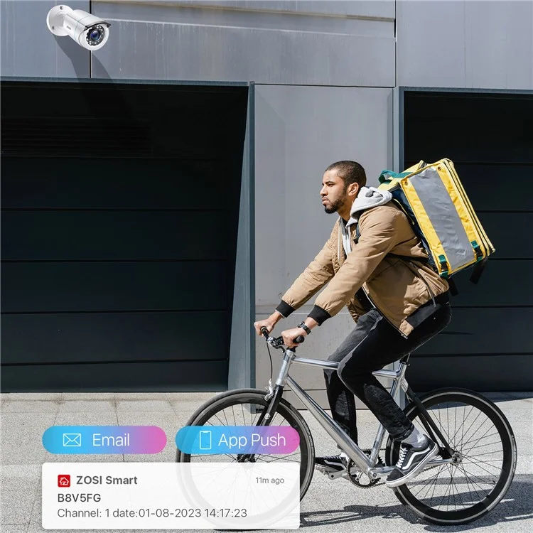 ZOSI 3K Lite 8-Kanal Sicherheitskamerasystem ohne Festplatte H.265+ 5MP 8X 1080P HD 1920TVL CCTV-Kameras - Weiß / US-Stecker