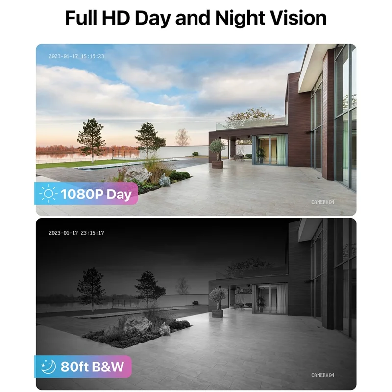 ZOSI 13K Lite 16-kanalssäkerhetskamerasytem med 2 TB HDD H.265+ 5 MP 16x 1080P övervakningskamera – Vit / AU-uttag