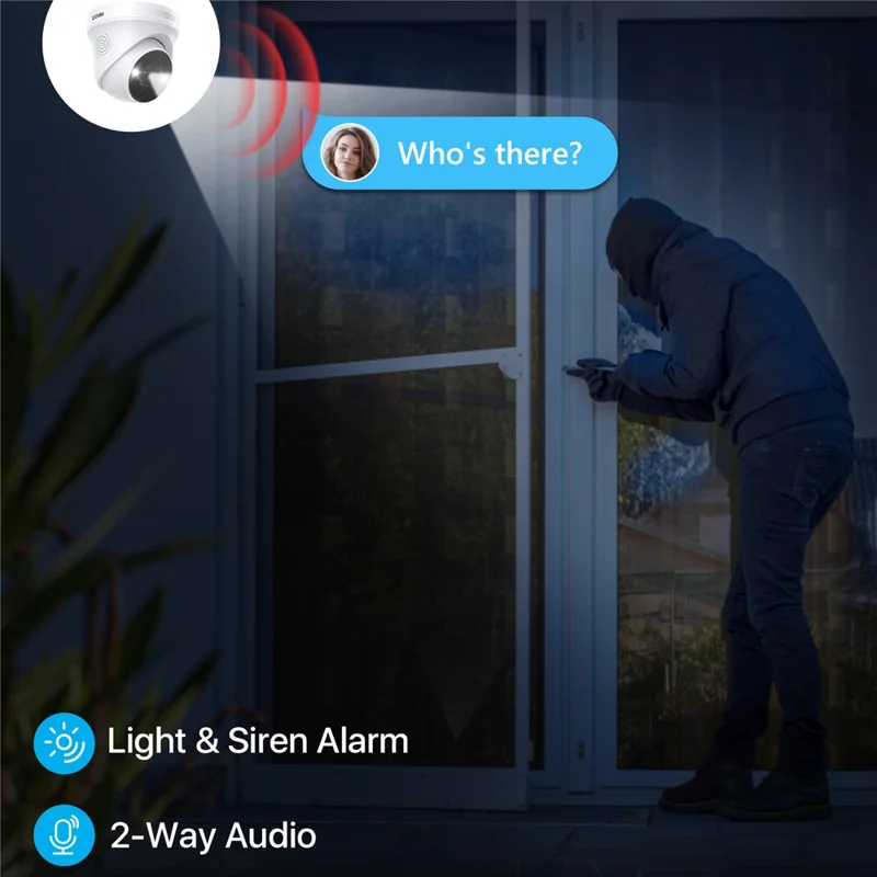 ZOSI Night Vision Security Poe Camera System 8CH NVR 8 5MP IP Cameras with 2TB HDD for 24 / 7 Home Recording - EU Plug