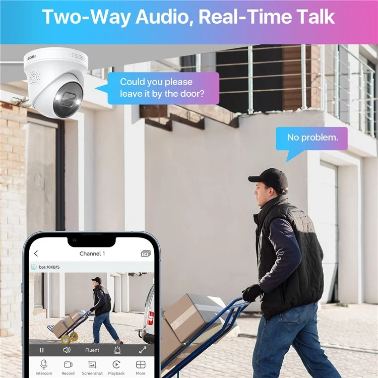 ZOSI 16CH Security Camera System 16 5MP Outdoor Poe Cameras Two Way Audio Night Vision 16-Port NVR with 4TB HDD - US Plug