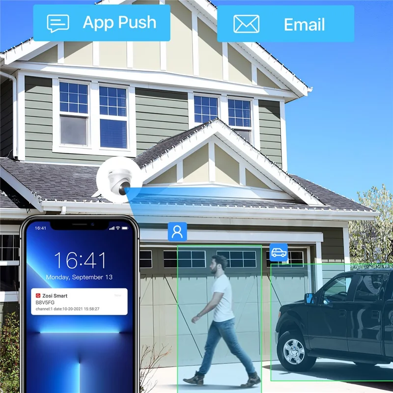 ZOSI 16CH 4K PoE Security Camera System 16 Port 8MP NVR with 4TB HDD 16x Outdoor IP Dome Cameras - EU Plug