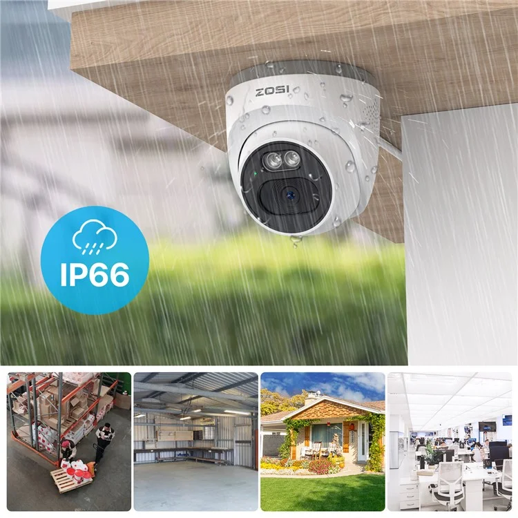 ZOSI C220 8 canaux 4MP QHD 2,5K Caméra de sécurité PoE 8 canaux 5MP 3K NVR avec disque dur 2 To pour un enregistrement 24/7 6 x 4MP Caméra dôme IP - Prise UE