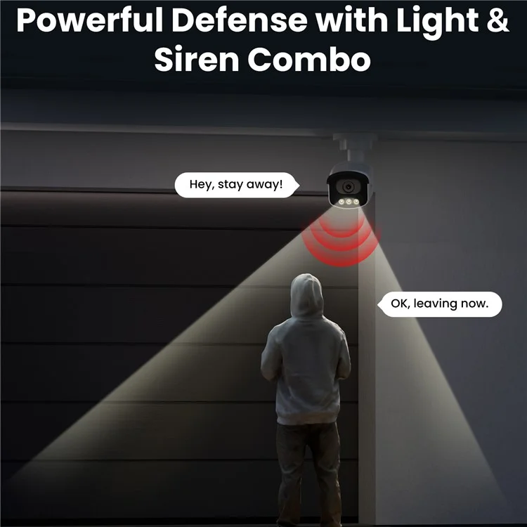 ZOSI C186 4K Aurora Lux Poe Security Camera True Full Color Night Vision 8MP 8CH NVR with 2TB HDD - US Plug